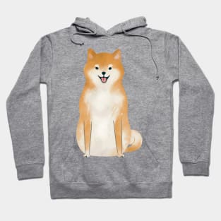 Shiba Inu Watercolor Illustration Hoodie